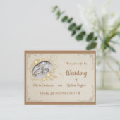 Vintage trouwringen uitnodiging briefkaart (Staand voorkant)