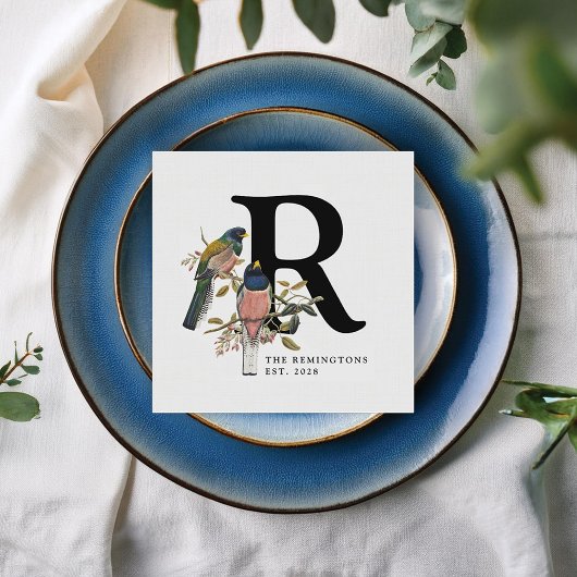  Vintage Trouwservetten w Vogels & Bloemen Servet