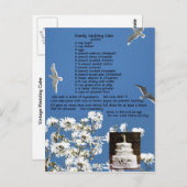 Vintage Trouwtaart Recept Briefkaart (Voorkant / Achterkant)