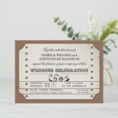 VINTAGE TROUWTICKET TYPOGRAFISCHE UITNODIGINGEN (Staand voorkant)