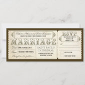 vintage trouwtickets en RSVP Kaart (Voorkant)