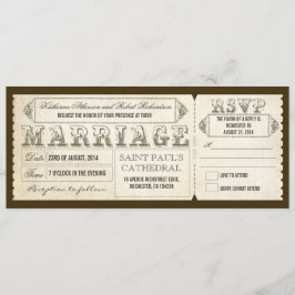 vintage trouwtickets & RSVP Kaart