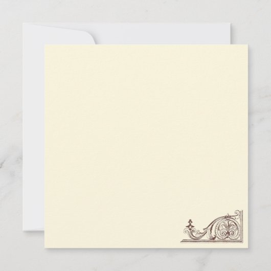 Vintage trouwuitnodiging kaart (Achterkant)