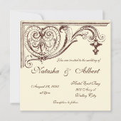 Vintage trouwuitnodiging kaart (Voorkant)