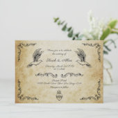 Vintage trouwuitnodiging kaart (Staand voorkant)