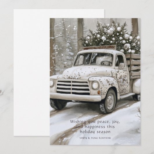 Vintage Truck Christmas Tree Feestdagenkaart (Voorkant / Achterkant)