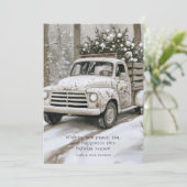 Vintage Truck Christmas Tree Feestdagenkaart (Staand voorkant)