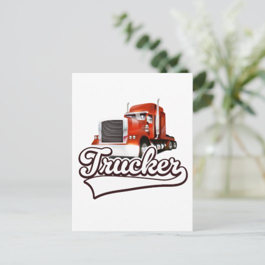 Vintage truckerlogo feestdagenkaart (Staand voorkant)