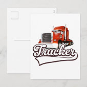 Vintage truckerlogo feestdagenkaart (Voorkant / Achterkant)