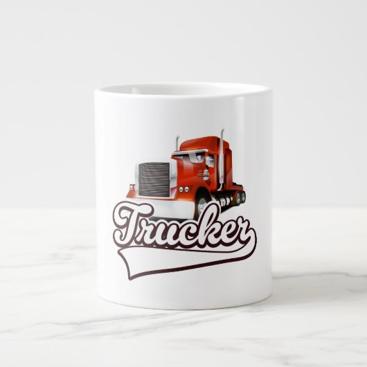 Vintage truckerlogo grote koffiekop (Voorkant)