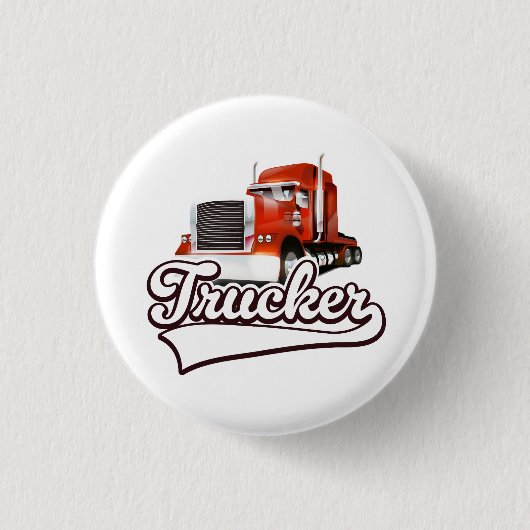 Vintage truckerlogo ronde button 3,2 cm (Voorkant)