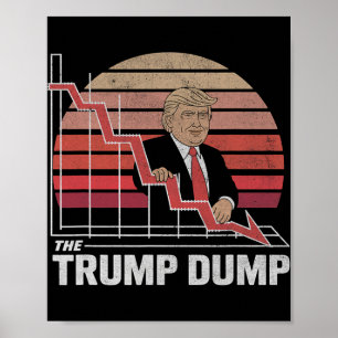 Vintage Trump Dump Anti Trump Aandelenmarkt Crash Poster