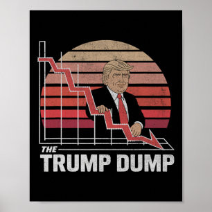 Vintage Trump Dump Anti Trump Aandelenmarkt Crash Poster