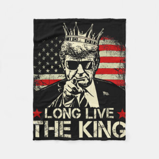 Vintage Trump Lang leve de Koning Amerikaanse Patr Fleece Deken