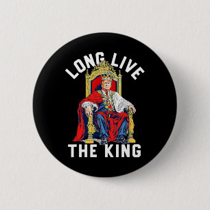 Vintage Trump Lang leve de Koning Amerikaanse Patr Ronde Button 5,7 Cm