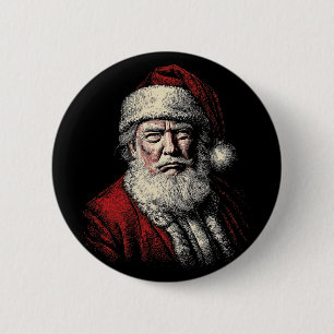 Vintage Trump-santa gezichtskunst Funny Kerstvakan Ronde Button 5,7 Cm