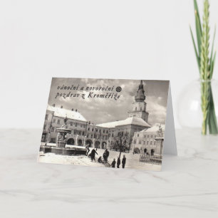 Vintage Tsjechische Kerstmis en Nieuwjaarskaart Feestdagen Kaart