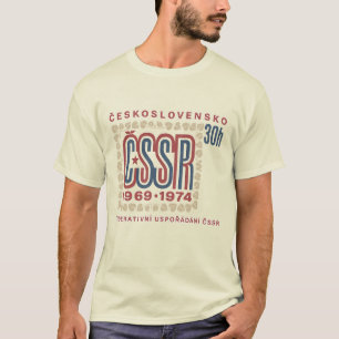 Vintage Tsjecho-Slowaakse ČSSR-postzegelafbeelding T-shirt