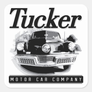 Vintage Tucker Motor Car Logo Square Stickers