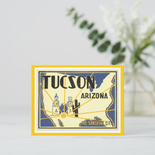 Vintage Tucson Arizona Briefkaart (Staand voorkant)