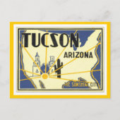 Vintage Tucson Arizona Briefkaart (Voorkant)