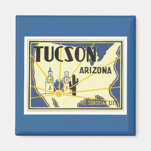 Vintage Tucson Arizona Magneet (Voorkant)