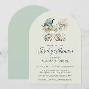 Vintage Tuin Bloemige Baby Shower Kaart