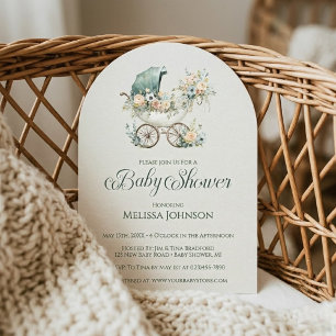 Vintage Tuin Bloemige Baby Shower Kaart
