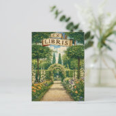 Vintage Tuin Ex Libris Boeklabel Briefkaart (Staand voorkant)