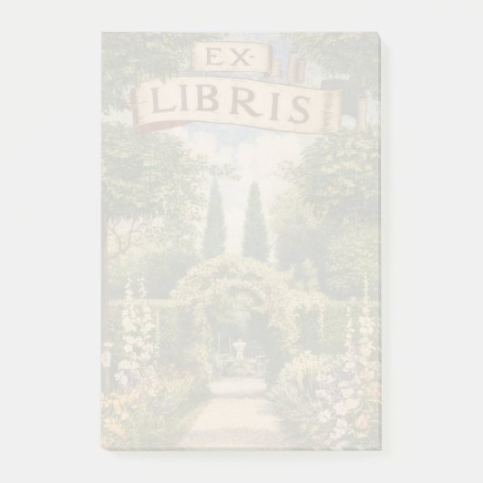 Vintage Tuin Ex Libris Boeklabel Post-it® Notes (Voorkant)