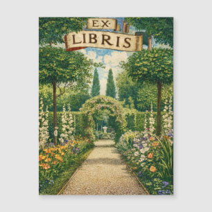 Vintage Tuin Ex Libris Boekplaat