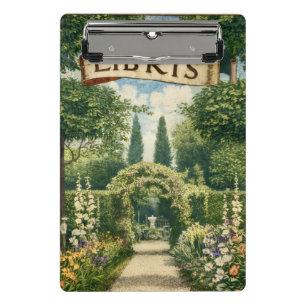 Vintage Tuin Ex Libris Boekplaat Mini Klembord