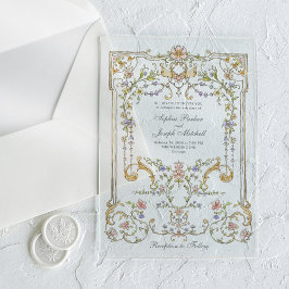 Vintage Tuin | Kleurrijke Luxe Trouwdag Acryl Uitnodigingen