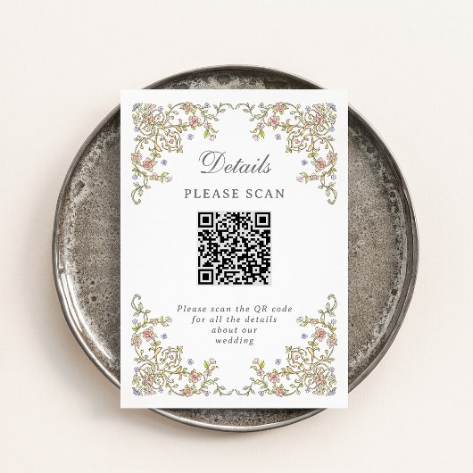 Vintage Tuin | Trouwdetails met QR-code Informatiekaartje