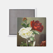 Vintage Tuinachtige Rozen in een gasfase Magneet (Voorkant / Achterkant)