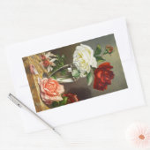 Vintage Tuinachtige Rozen in een gasfase Rechthoekige Sticker (Envelop)