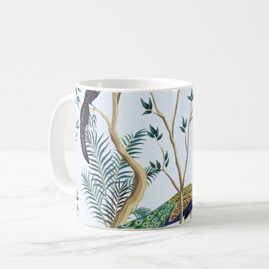 Vintage tuingranaatappelboom, exotische vogel koffiemok (Voorkant links)