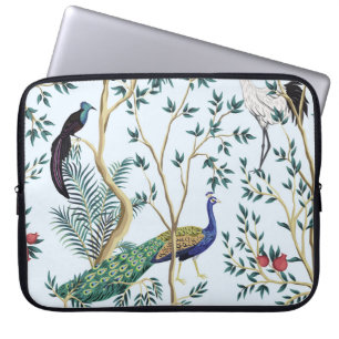 Vintage tuingranaatappelboom, exotische vogel laptop sleeve