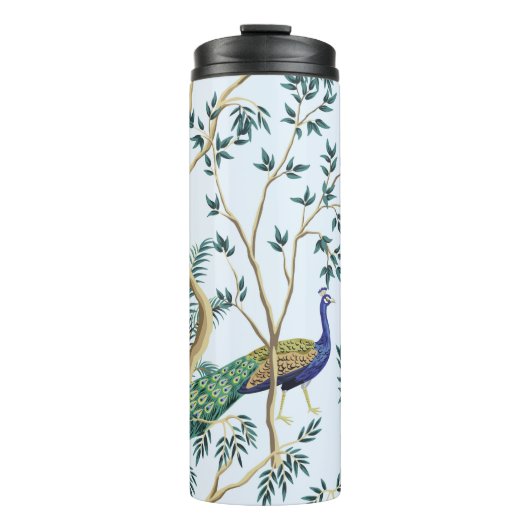 Vintage tuingranaatappelboom, exotische vogel thermosbeker (Voorkant)