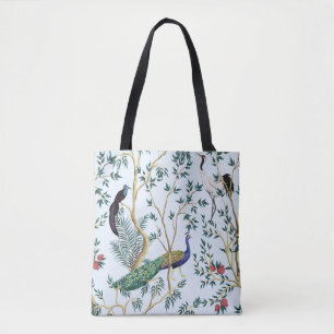 Vintage tuingranaatappelboom, exotische vogel tote bag