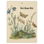 Vintage tuininsecten, bustervliegen, pijlers klembord (Achterkant)