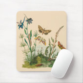 Vintage tuininsecten, bustervliegen, pijlers muismat (Met muis)