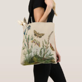 Vintage tuininsecten, bustervliegen, pijlers tote bag (Dichtbij)