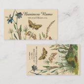 Vintage tuininsecten, bustervliegen, pijlers visitekaartje (Voorkant / Achterkant)