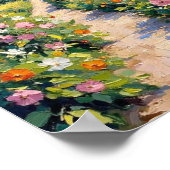 Vintage Tuinpad Bloem Kunst Poster (Hoek)