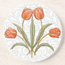 Vintage Tulip Morris Schilderijencollectie Zandsteen Onderzetter