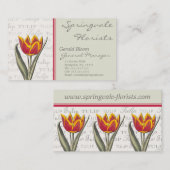 Vintage Tulip Visitekaartje voor Florist, Gardener (Voorkant / Achterkant)