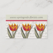 Vintage Tulip Visitekaartje voor Florist, Gardener (Achterkant)