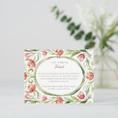 Vintage Tulip Wedding Details Enclosure Informatiekaartje (Staand voorkant)