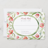 Vintage Tulips Wedding RSVP Card Kaart (Voorkant)